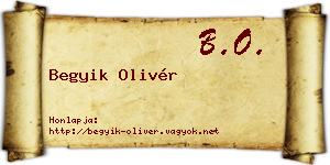 Begyik Olivér névjegykártya